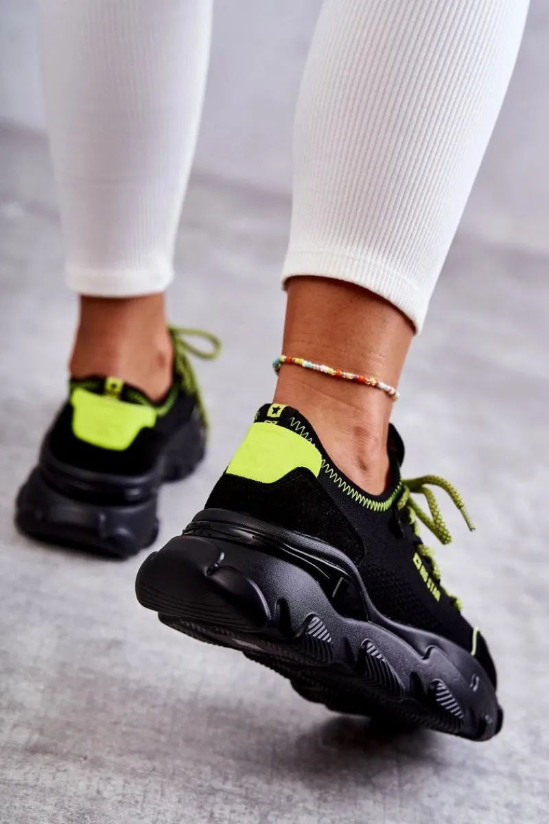 Best Big Star Shoes Damskie Sneakersy Memory Foam System Big Star KK274028 Czarne