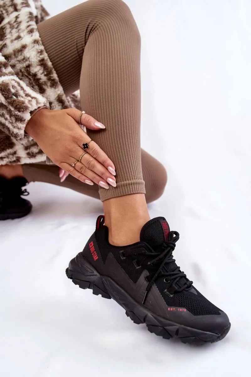 Sale Damskie Sneakersy Memory Foam System Big Star KK274211 Czarne Damskie Buty Sportowe Big Star|Sneakersy Damskie