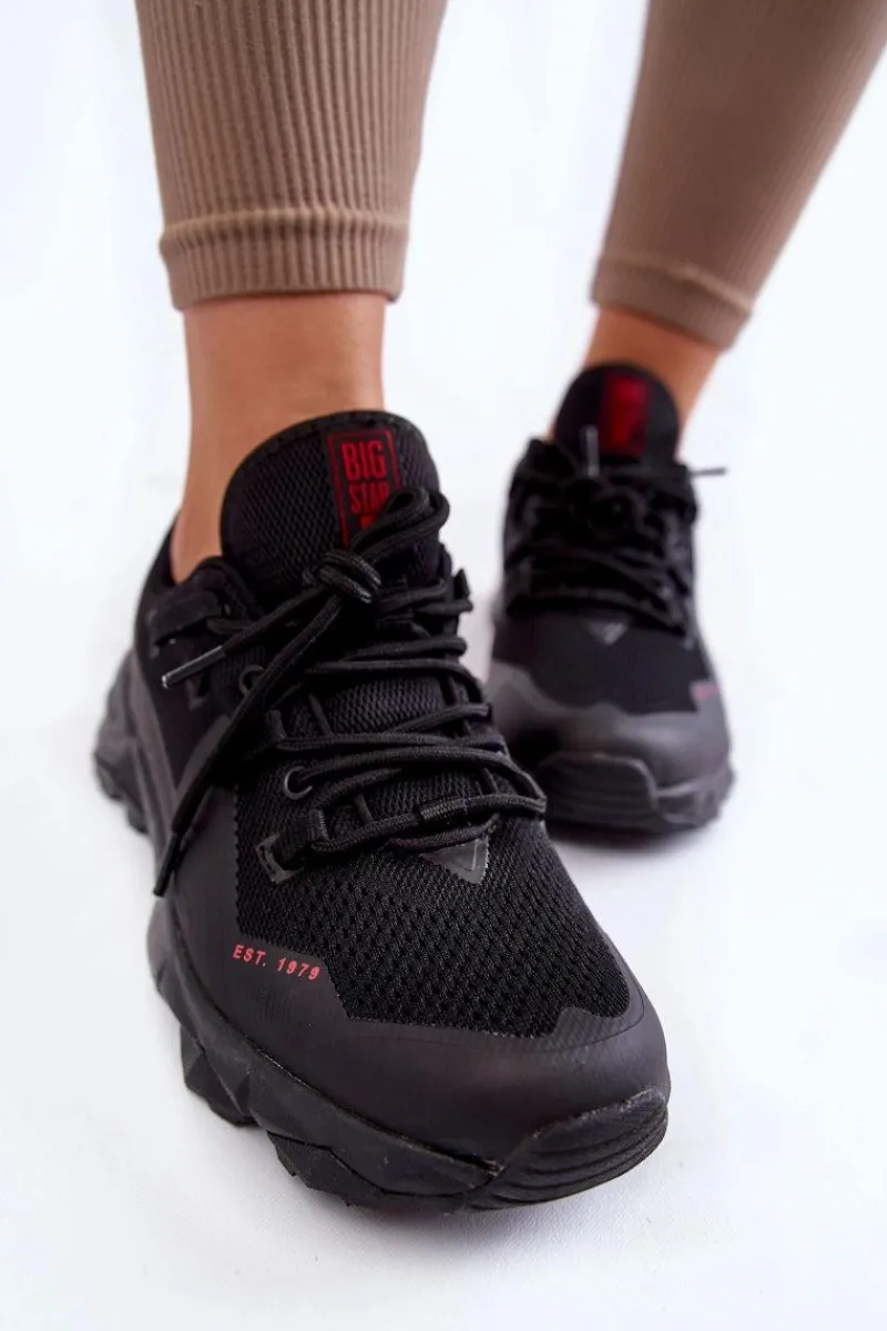 Sale Damskie Sneakersy Memory Foam System Big Star KK274211 Czarne Damskie Buty Sportowe Big Star|Sneakersy Damskie