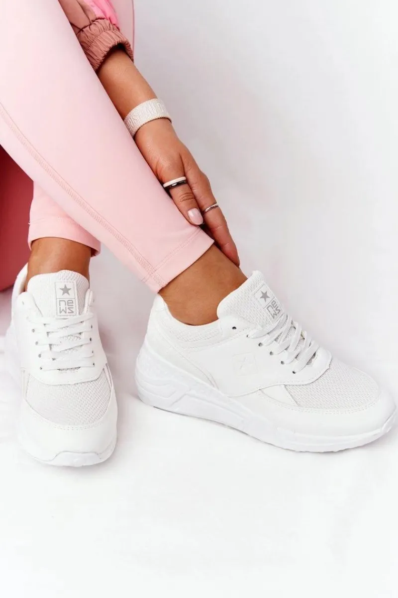 New Evento Damskie Sneakersy Na Koturnie Białe Avery