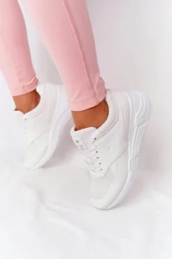 New Evento Damskie Sneakersy Na Koturnie Białe Avery