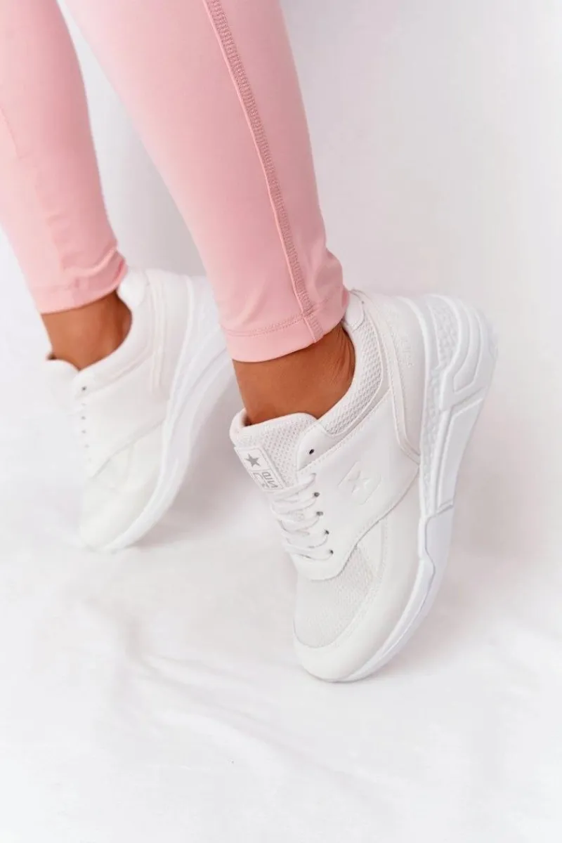 New Evento Damskie Sneakersy Na Koturnie Białe Avery