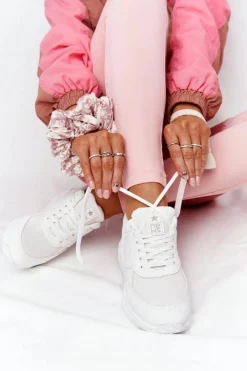 New Evento Damskie Sneakersy Na Koturnie Białe Avery