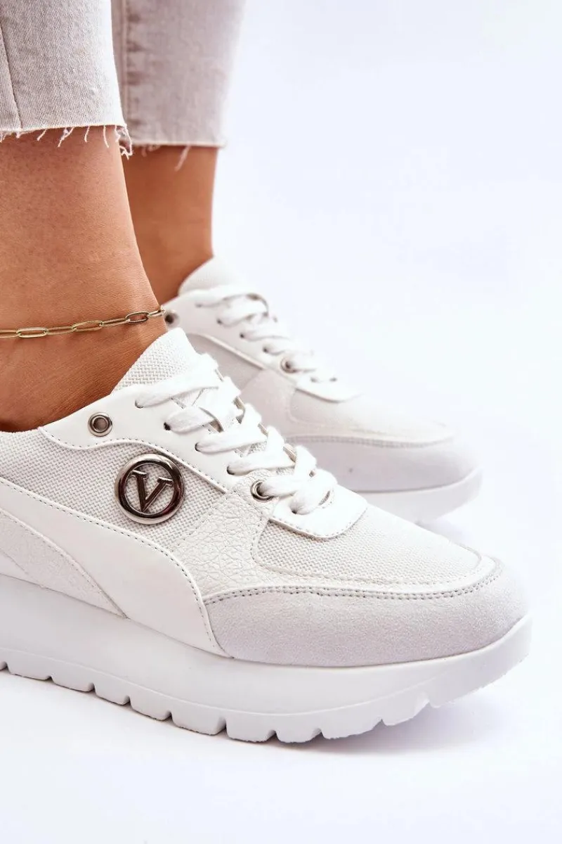 Sneakersy Damskie>Buty damskie Vinceza Damskie Sneakersy Na Platformie Białe Chana