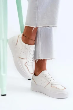 Discount Boto Damskie Sneakersy Na Platformie Białe Tessama