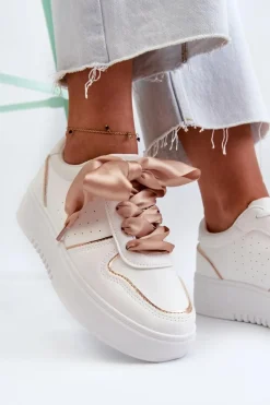 Discount Boto Damskie Sneakersy Na Platformie Białe Tessama