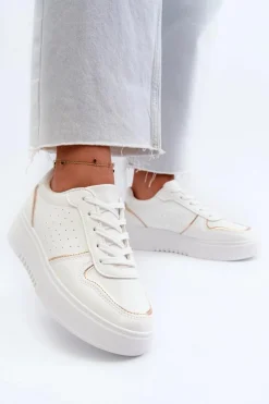 Discount Boto Damskie Sneakersy Na Platformie Białe Tessama