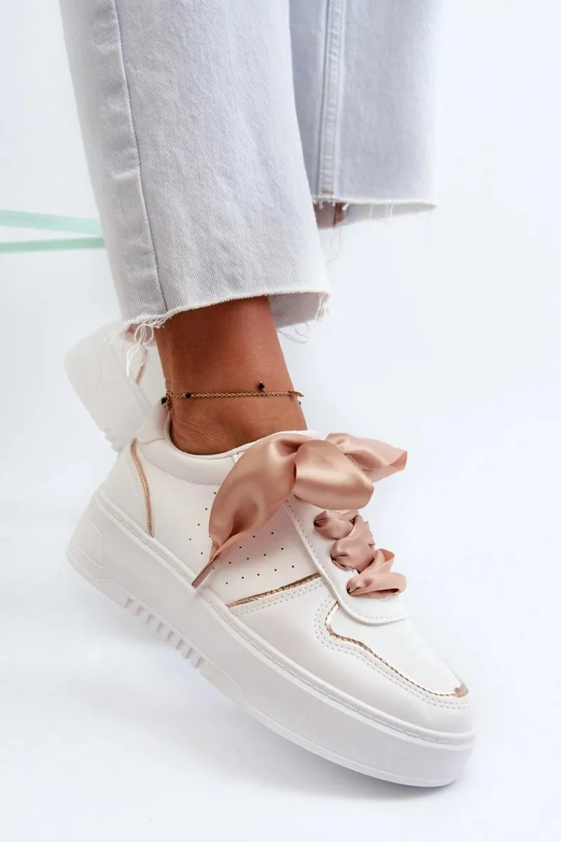 Discount Boto Damskie Sneakersy Na Platformie Białe Tessama