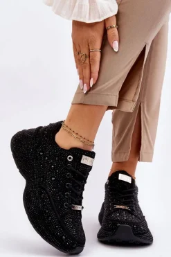 GOE Damskie Sneakersy Na Platformie JJ2N4058 Czarne