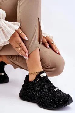 GOE Damskie Sneakersy Na Platformie JJ2N4058 Czarne