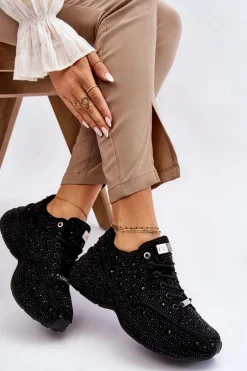 GOE Damskie Sneakersy Na Platformie JJ2N4058 Czarne