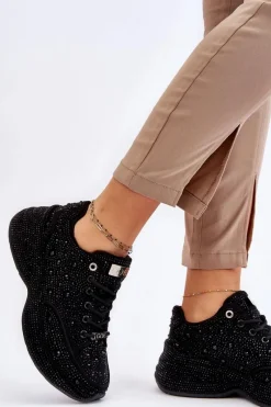 GOE Damskie Sneakersy Na Platformie JJ2N4058 Czarne