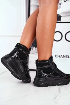 Clearance Boto Damskie Sneakersy Śniegowce Czarne Missy