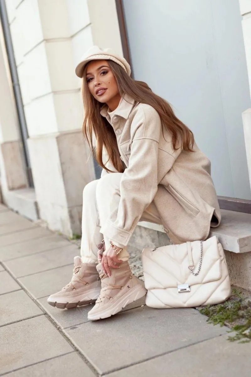 Śniegowce Damskie|Sneakersy Damskie>Boto Damskie Sneakersy Śniegowce Beżowe Missy