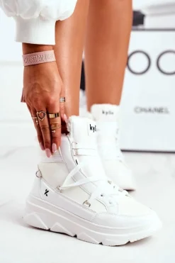 Sale Damskie Sneakersy Śniegowce Białe Missy Damskie Śniegowce Damskie|Sneakersy Damskie