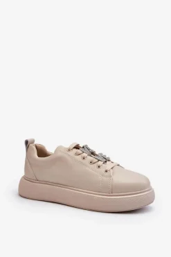 Best Buty damskie Vinceza Damskie Sneakersy Skórzane Z Ozdobami Beżowe Dysuria