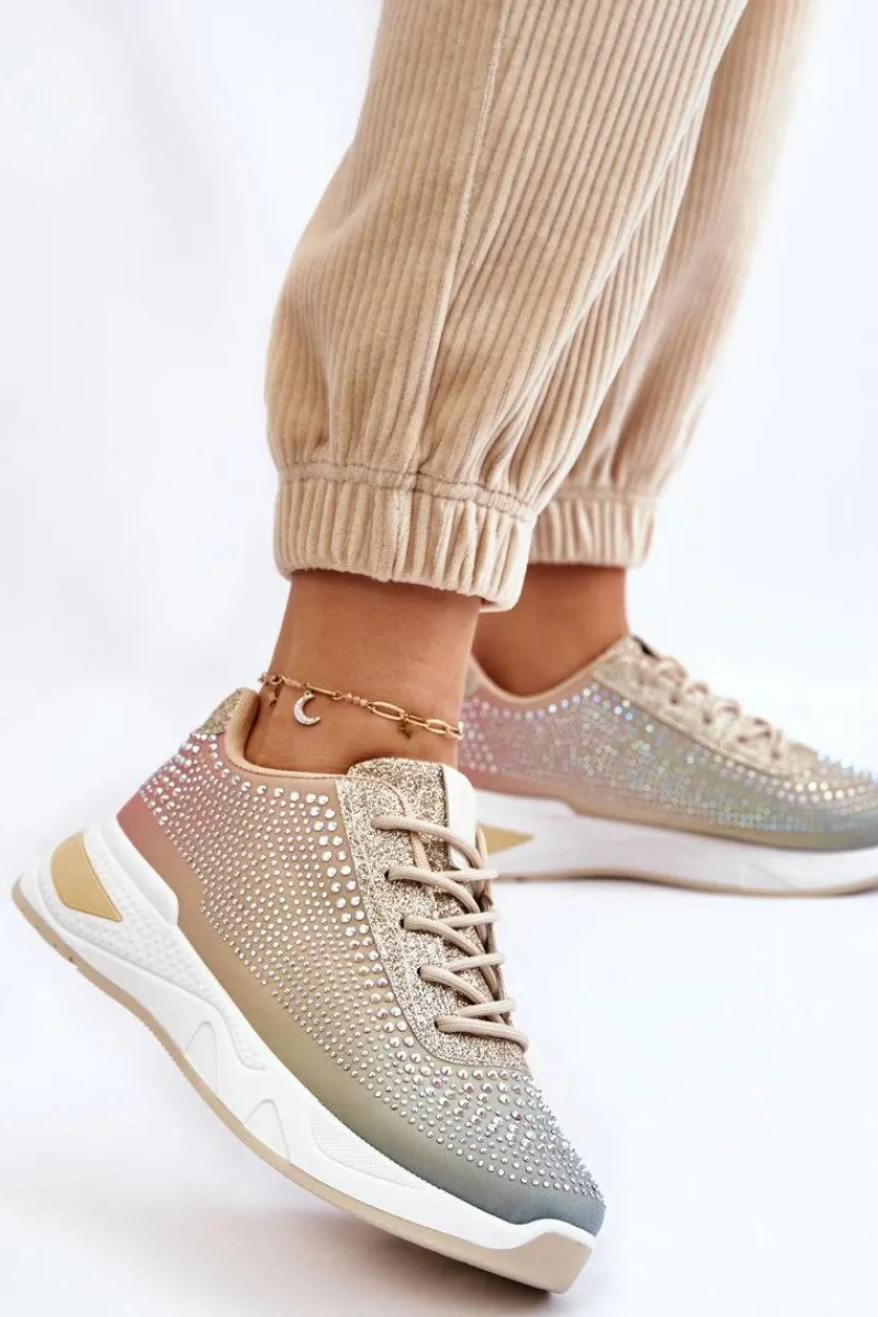 New Damskie Sneakersy Z Cyrkoniami Multikolor Raiden Damskie Buty Sportowe Na Platformie|Sneakersy Damskie