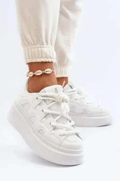Clearance Damskie Sneakersy Z Grubym Sznurowaniem Białe Vinali Damskie Buty Sportowe Na Platformie|Sneakersy Damskie