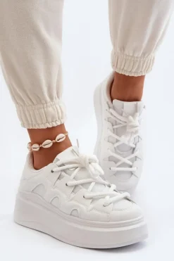 Clearance Damskie Sneakersy Z Grubym Sznurowaniem Białe Vinali Damskie Buty Sportowe Na Platformie|Sneakersy Damskie