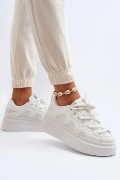 Clearance Damskie Sneakersy Z Grubym Sznurowaniem Białe Vinali Damskie Buty Sportowe Na Platformie|Sneakersy Damskie