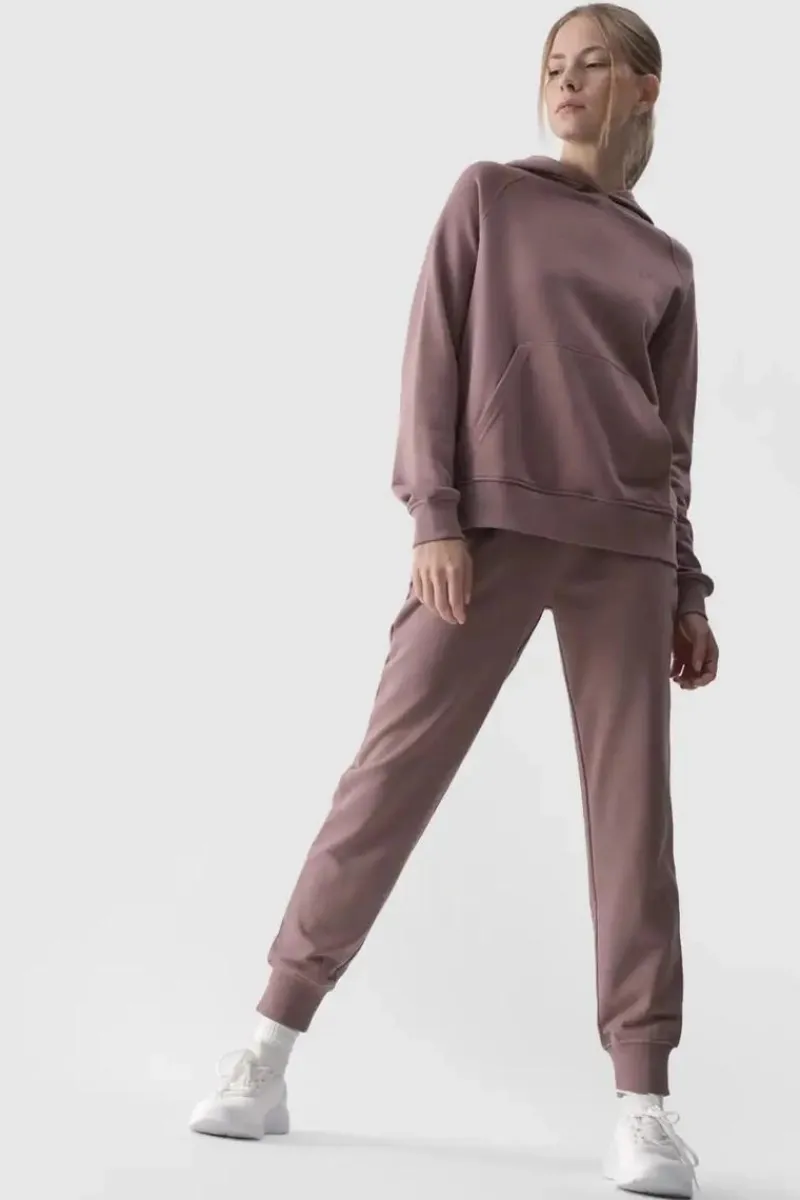 Damskie Spodnie Dresowe Joggery WMM00TTROF0945-83S Beżowe Damskie Spodnie Damskie|Odzież 4F