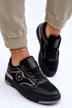 Discount Big Star Shoes Damskie Sportowe Buty Big Star LL274443 Czarno-Szare