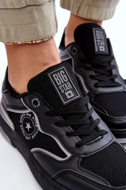 Discount Big Star Shoes Damskie Sportowe Buty Big Star LL274443 Czarno-Szare