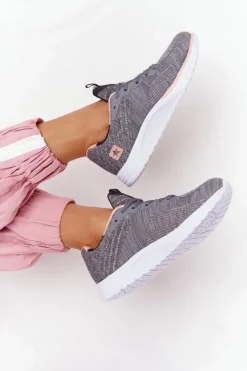 Best Damskie Sportowe Buty Comfort Foam Szare Long Distance Damskie Buty Sportowe Na Platformie