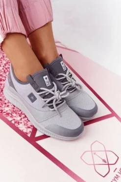 Buty Sportowe Na Platformie>Evento Damskie Sportowe Buty Comfort Foam Szare The Best