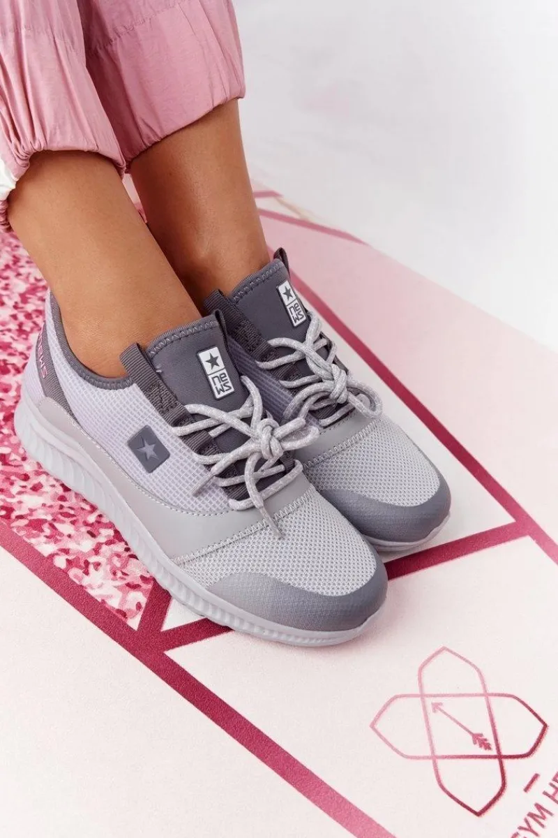 Buty Sportowe Na Platformie>Evento Damskie Sportowe Buty Comfort Foam Szare The Best