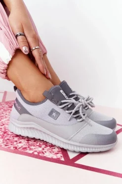 Buty Sportowe Na Platformie>Evento Damskie Sportowe Buty Comfort Foam Szare The Best