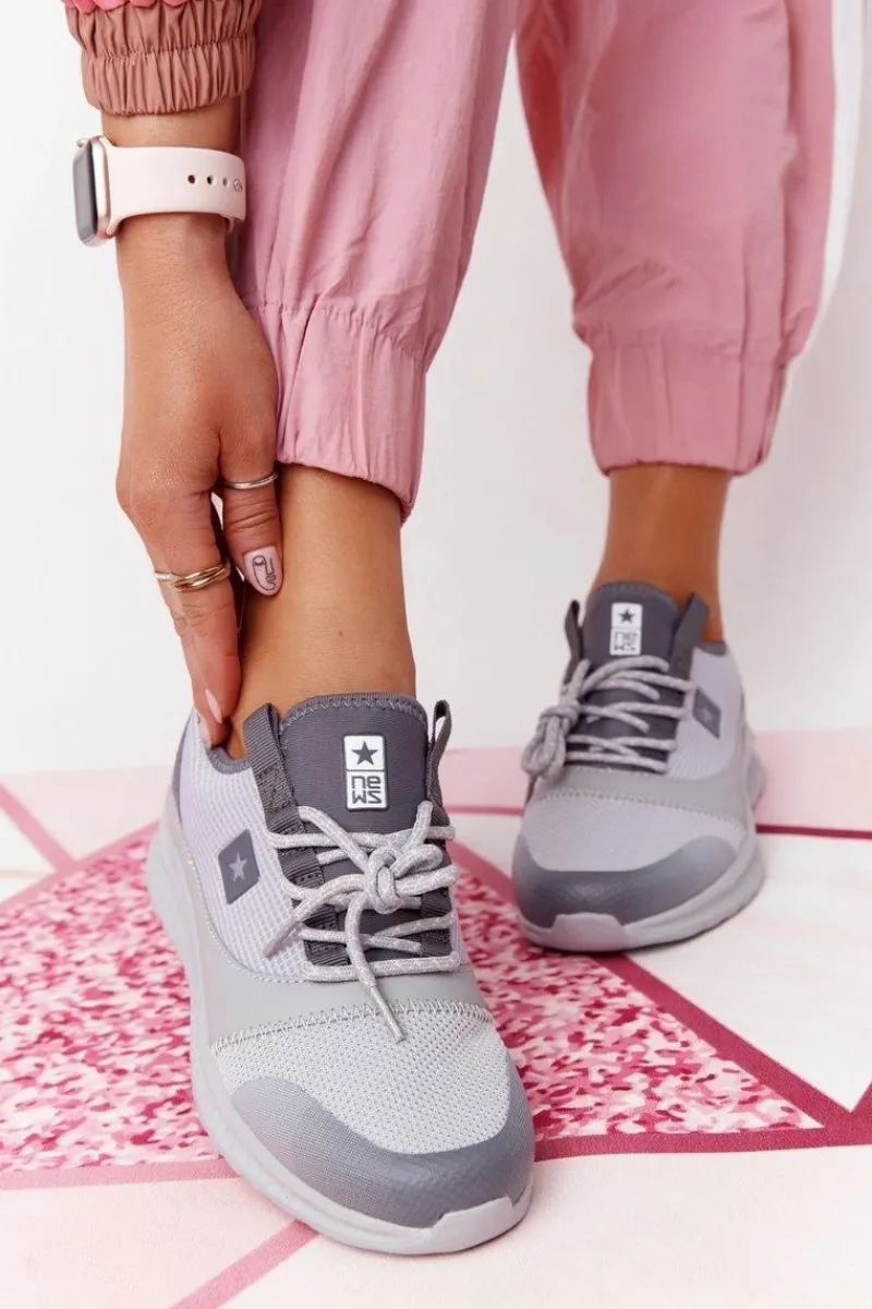 Buty Sportowe Na Platformie>Evento Damskie Sportowe Buty Comfort Foam Szare The Best