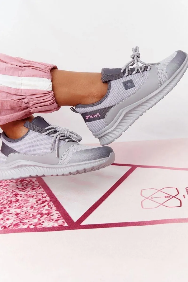 Buty Sportowe Na Platformie>Evento Damskie Sportowe Buty Comfort Foam Szare The Best