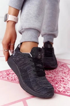 Buty Sportowe Na Platformie>Evento Damskie Sportowe Buty Comfort Foam Czarne Long Distance Czarny