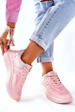 Online Damskie Sportowe Buty Memory Foam Big Star II274333 Różowe Damskie Trampki Damskie Big Star|Buty Sportowe Na Platformie