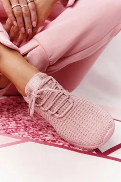 Big Star Shoes Damskie Sportowe Buty Memory Foam Big Star HH274299 Różowe