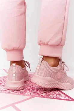 Big Star Shoes Damskie Sportowe Buty Memory Foam Big Star HH274299 Różowe