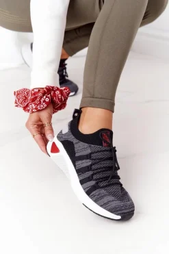 Trampki Damskie Big Star|Buty Sportowe Na Platformie>Big Star Shoes Damskie Sportowe Buty Memory Foam Big Star HH274532 Ciemnoszare