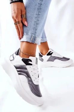 Damskie Sportowe Buty Memory Foam Big Star II274335 Białe Damskie Trampki Damskie Big Star|Buty Sportowe Na Platformie