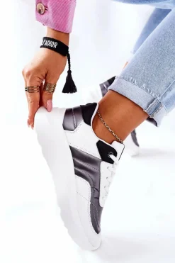 Damskie Sportowe Buty Memory Foam Big Star II274335 Białe Damskie Trampki Damskie Big Star|Buty Sportowe Na Platformie