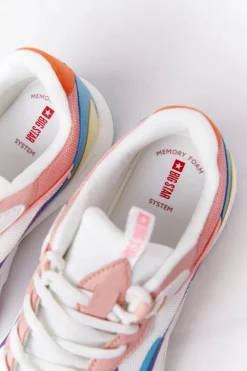 Clearance Damskie Sportowe Buty Memory Foam Big Star HH274809 Biało-Różowe Damskie Trampki Damskie Big Star|Big Star