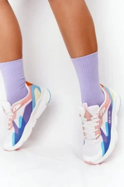 Clearance Damskie Sportowe Buty Memory Foam Big Star HH274809 Biało-Różowe Damskie Trampki Damskie Big Star|Big Star