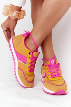 Online Damskie Sportowe Buty Memory Foam Big Star HH274273 Żółte Damskie Trampki Damskie Big Star|Buty Sportowe Na Platformie