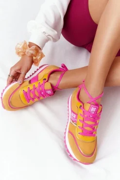 Online Damskie Sportowe Buty Memory Foam Big Star HH274273 Żółte Damskie Trampki Damskie Big Star|Buty Sportowe Na Platformie