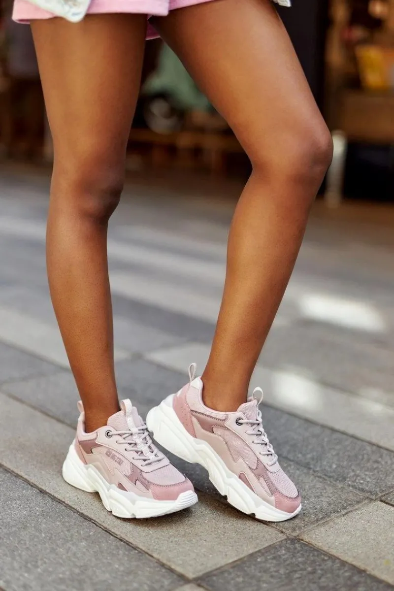 Sale Big Star Shoes Damskie Sportowe Buty Memory Foam Big Star HH274258 Fioletowe