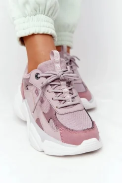 Sale Big Star Shoes Damskie Sportowe Buty Memory Foam Big Star HH274258 Fioletowe