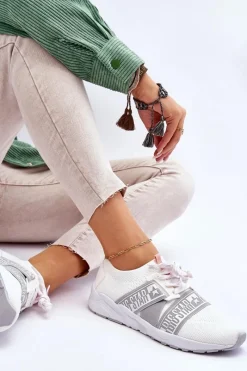 Outlet Damskie Sportowe Buty Memory Foam Big Star HH274355 Białe Damskie Trampki Damskie Big Star|Buty Sportowe Na Platformie