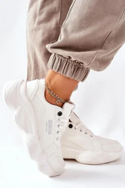 Sale Damskie Sportowe Buty Memory Foam Big Star II274359 Białe Damskie Trampki Damskie Big Star|Big Star