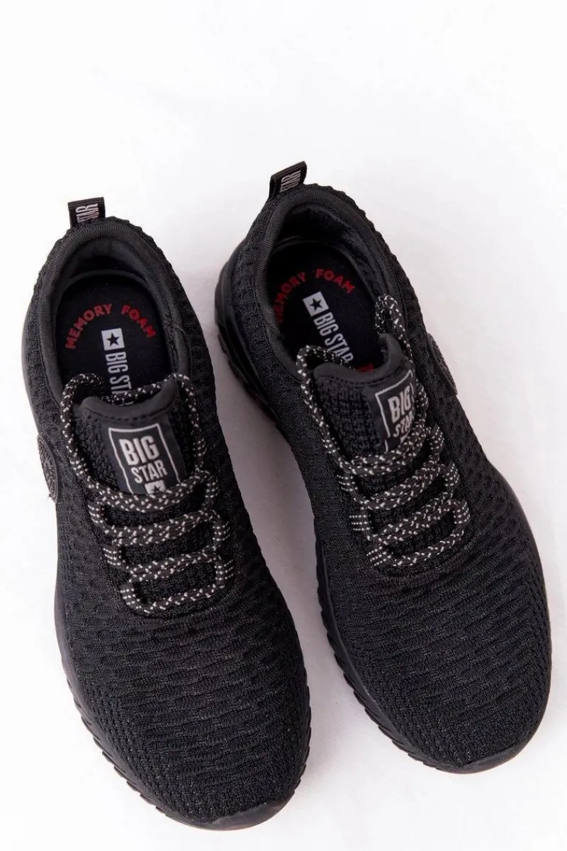 Trampki Damskie Big Star|Big Star>Big Star Shoes Damskie Sportowe Buty Memory Foam Big Star HH274298 Czarne