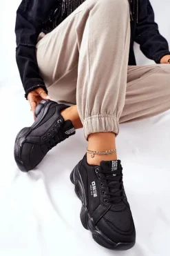 Discount Big Star Shoes Damskie Sportowe Buty Memory Foam Big Star II274356 Czarne